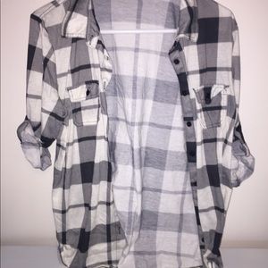 Black and white button up